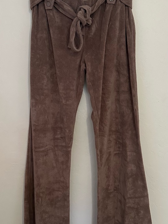 Juicy Couture Pants - Y2K JUICY COUTURE Soft Plush Brown Lounge Pants with Tie Waist